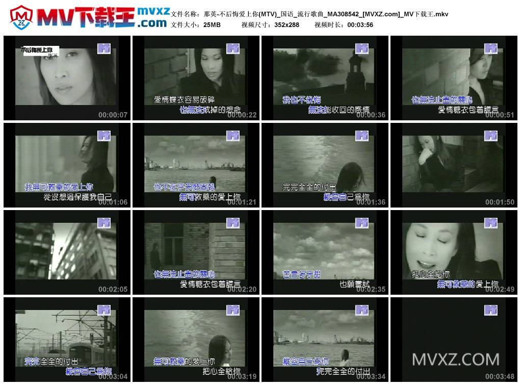 那英-不后悔爱上你(MTV)_国语_流行歌曲_MA308542